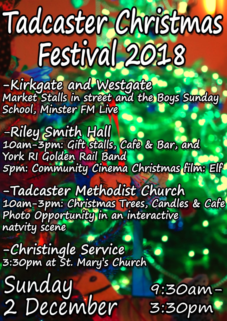 tadcaster christmas poster. Information in the text below