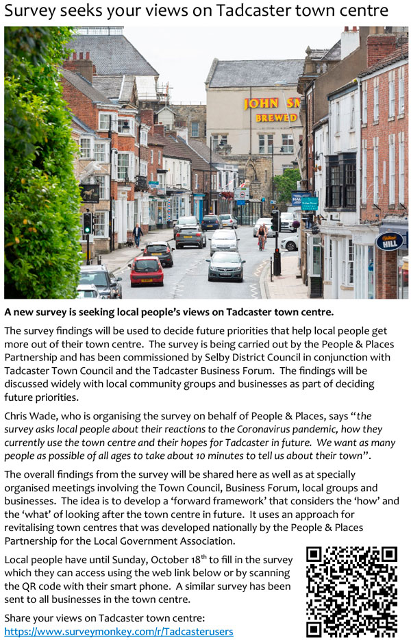 Tadcaster Town Centre Survey Poster