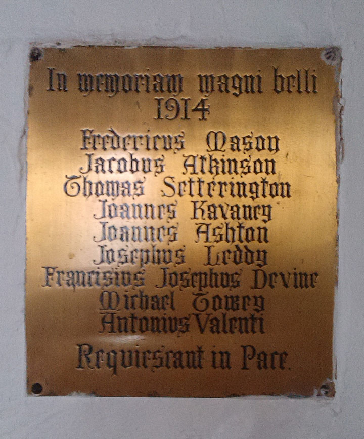 World War 1 memorial plaque