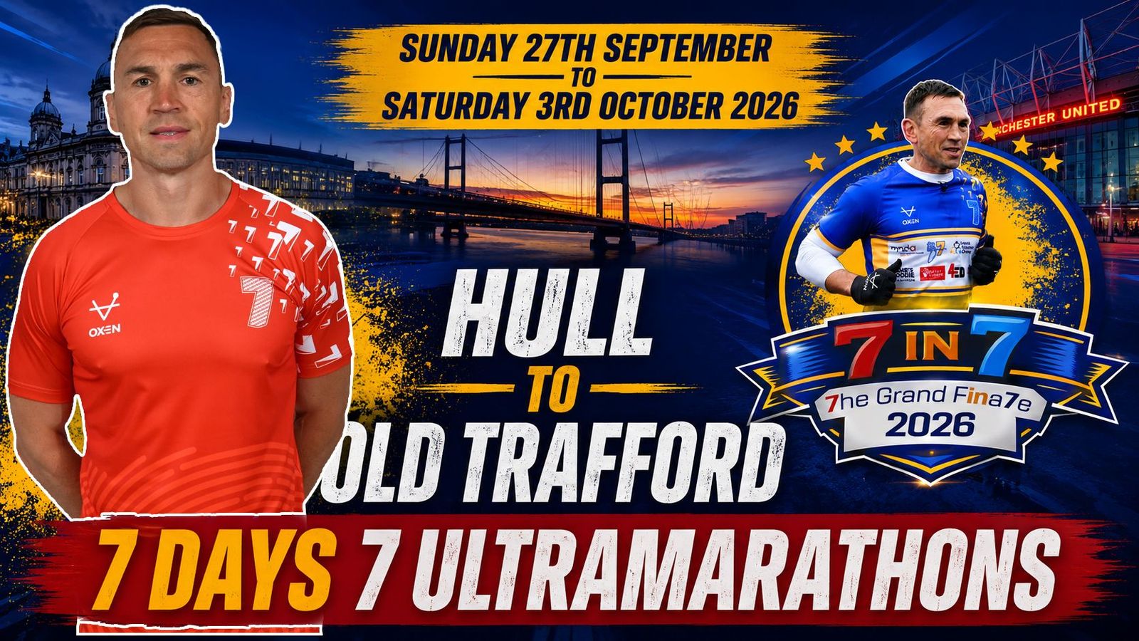 Sir Kevin Sinfield starts his 7 in 7: The Grand Finale